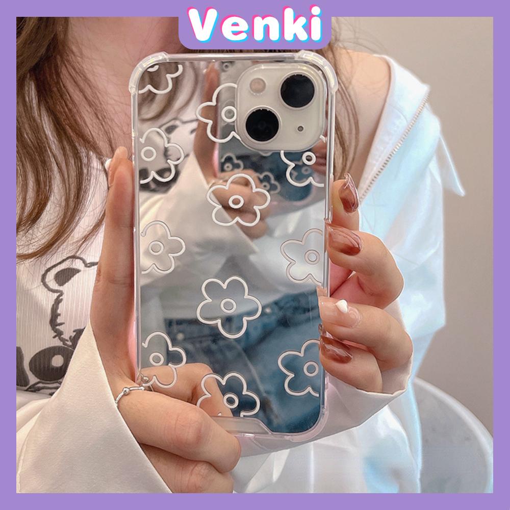 iPhone Case Acrylic Luxury Makeup Mirror Airbag Shockproof Protection Camera Flowers Simple Cute Compatible For iPhone 11 iPhone 13 Pro Max iPhone 12 Pro Max iPhone 7Plus iPhone xr