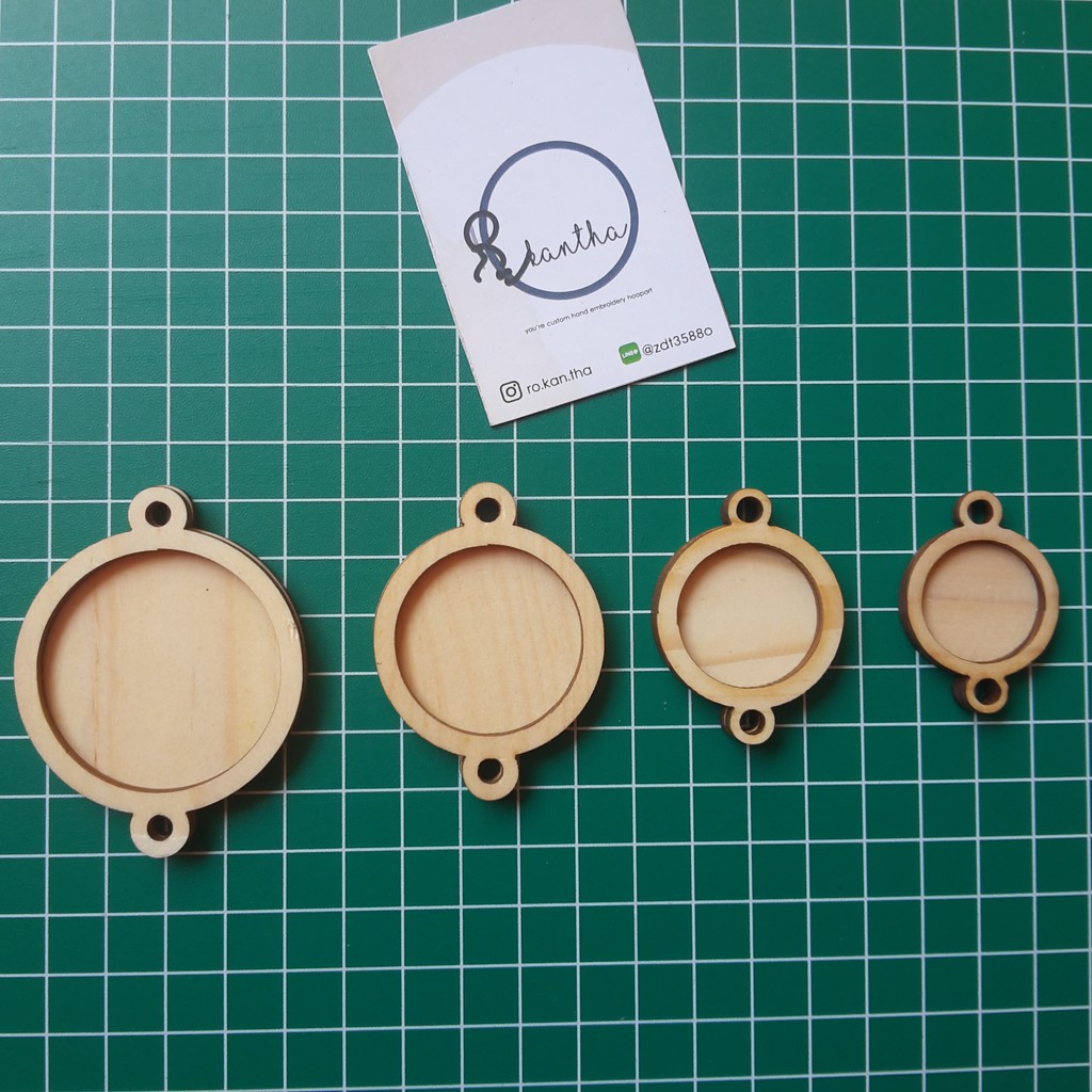 Double 2 Lubang Cangkang Mini Hoop Kayu Jati Belanda untuk DIY Sulaman - hoop - midangan-embroidery 