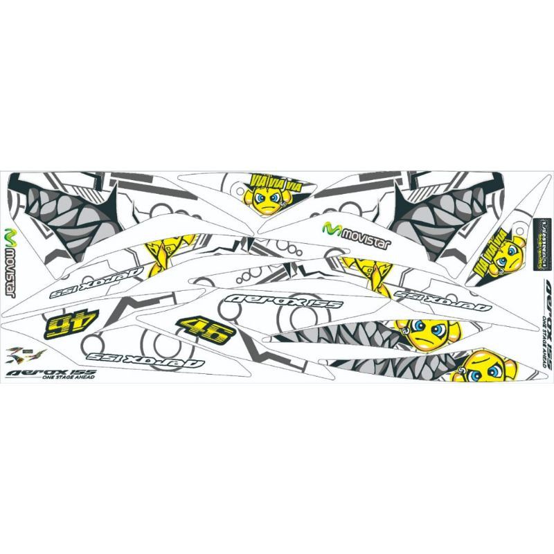 Striping Aerox 155 Variasi Yamaha Sticker Stiker Skotlet Lis Motor Lis Body Lis