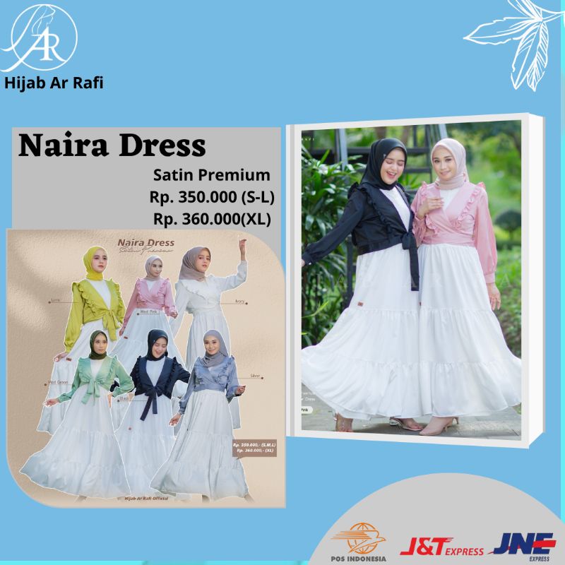 Dress Gamis Cardigan Arrafi Terbaru Outer Kekinian Best Seller Naira Dress
