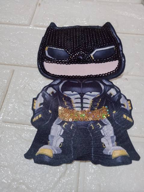 Aplikasi bordir patch superhero Led musik 20 cm full body