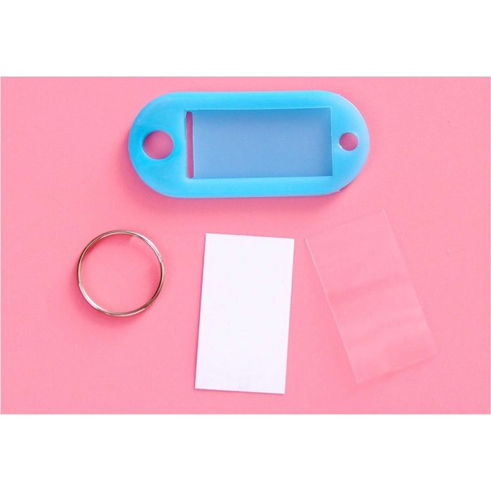 Travel Plastic Name Key Tags Luggage Label ID Card With Keyring