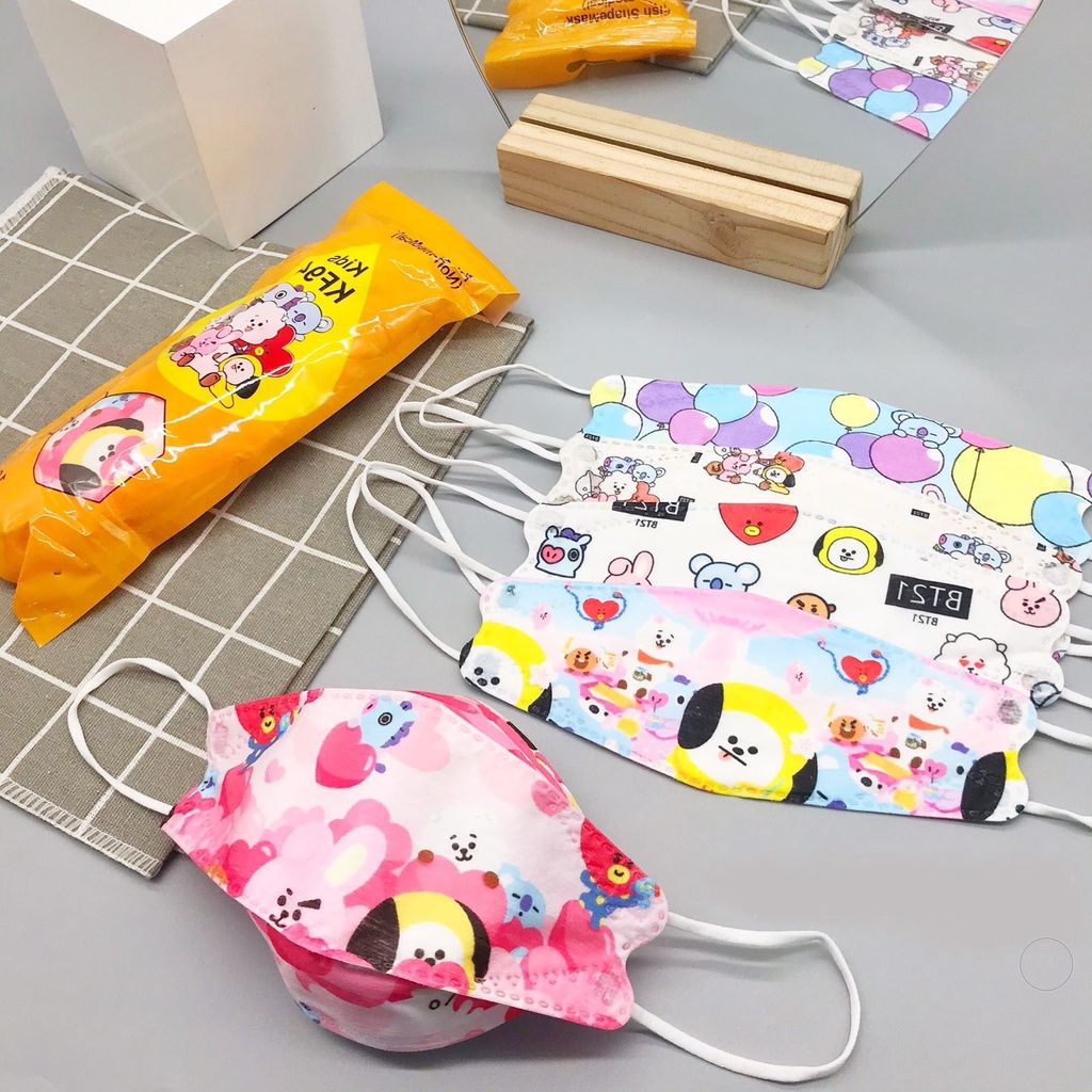 isi 10Pcs KF94 EVO BTS BT21 4PLY Anak-Remaja Tebal IMPORT High Quality IDOL K-POP KPOP KOREA