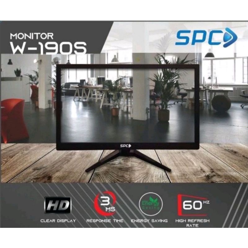 PROMO MONITOR LED MONITOR SPC 19 INCH HDMI & VGA UNTUK CCTV GAMING KOMPUTER ORIGINAL