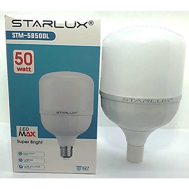 Bohlam Lampu LED Max Starlux Jumbo 50W Super Terang - Lampu Tabung Jumbo Starlux E27 Cahaya Putih SNI