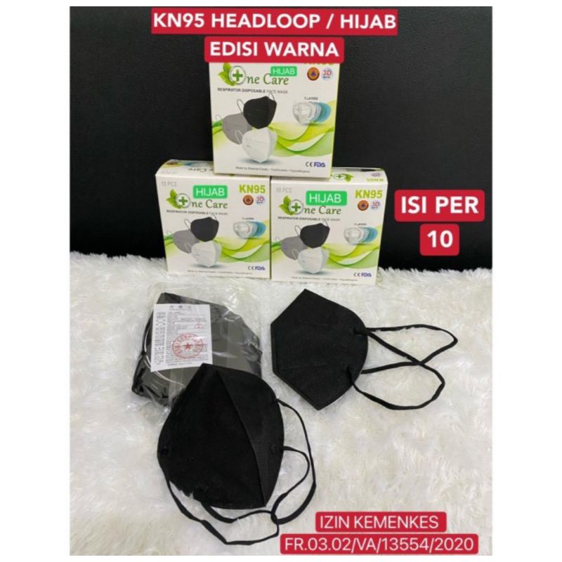 Masker Medis KN95 Hijab 5Ply Headloop - Masker KN95 Medical Grade Korea Surgical Mask Earloop