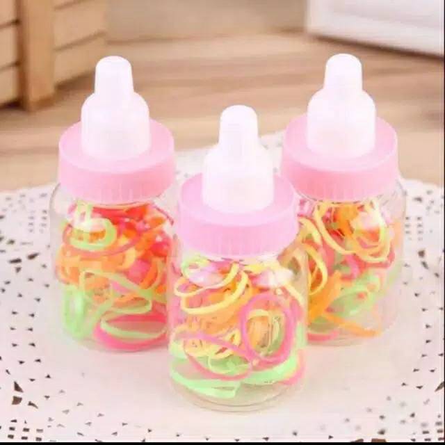 LUCKY KARET JEPANG BOTOL DOT MINI / KARET KUNCIRAN RAMBUT / IKAT RAMBUT ANAK SEKALI PAKAI