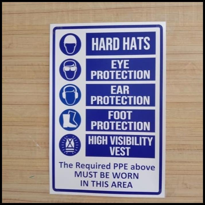

Sign Label Sticker The Required Ppe 30X20Cm K3 Rambu Stiker Larangan
