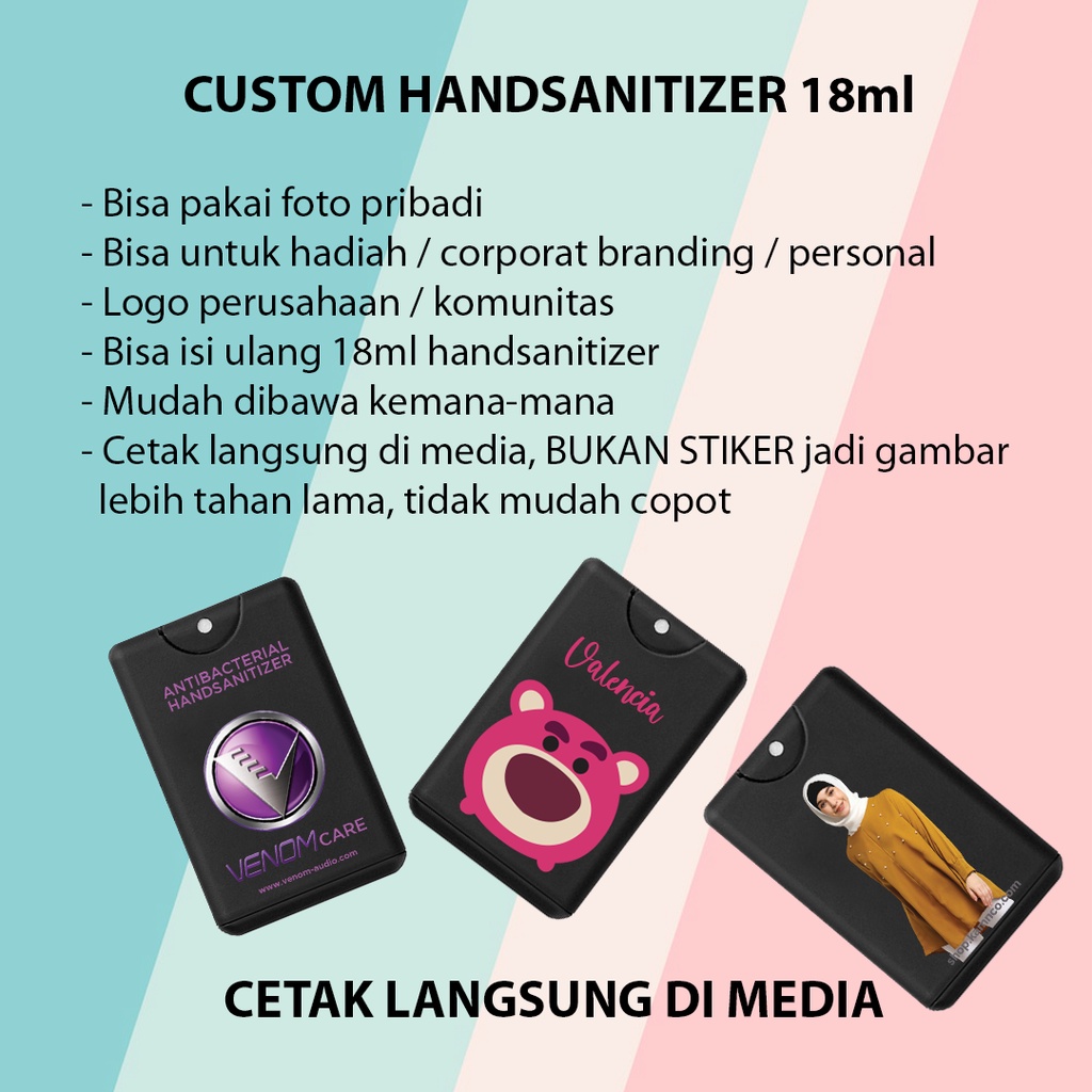 Hand Sanitizer Pocket Spray Custom Gambar Suka Suka Hitam
