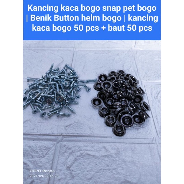 Kancing kaca bogo snap pet bogo | Benik Button helm bogo | kancing kaca bogo