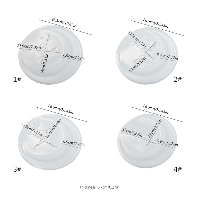 Cetakan Liontin Bentuk Bulan Sabit Penyihir Halloween Bahan Silikon Untuk Dekorasi Dinding