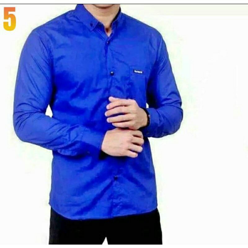 KEMEJA PRIA MENS POLOSAN LENGAN PANJANG COOLMAN PAKAIAN KERJA (L - 6L)