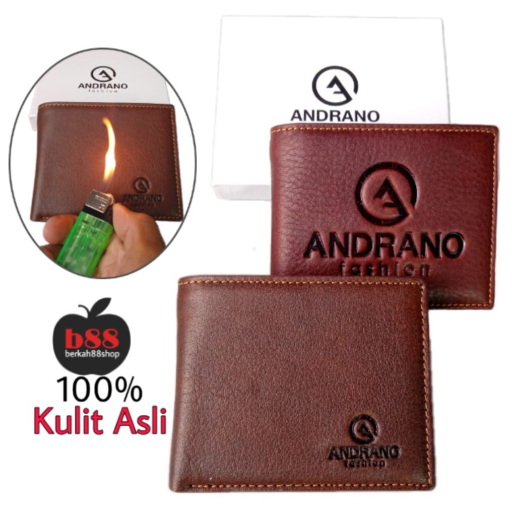 Dompet Pria Dompet Kulit Fashion Import Model Lipat Dua Leather Wallet