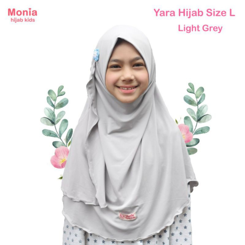 Monia Yara Hijab Light Grey  MLXL| hijab terlaris