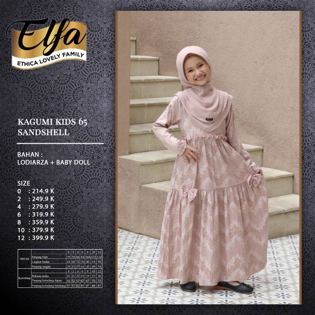GAMIS ANAK TERBARU 2021 ETHICA KAGUMI KIDS 65 SANDSHELL