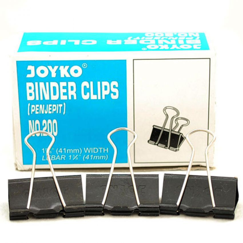 binder clips joyko no 200 41mm clip paper klip kertas penjepit murah