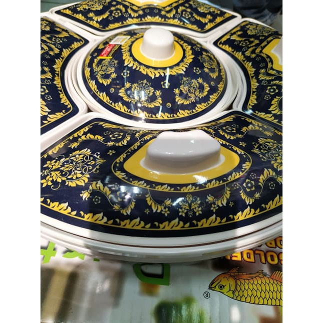READY - PRASMANAN SET MELAMIN (MOTIF) DIAMETER 35CM - HIJAU