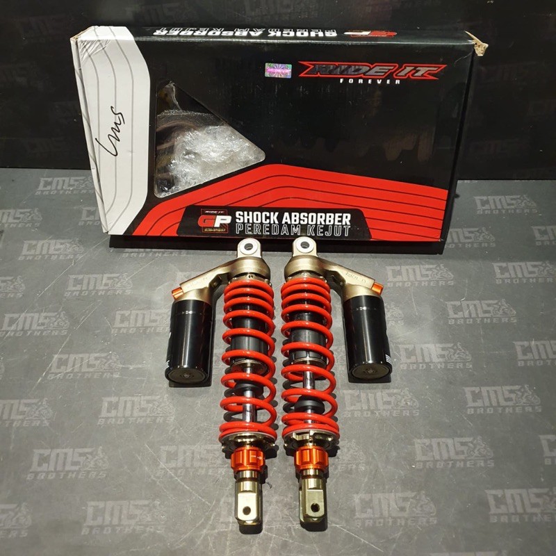 Shockbreaker Shock Tabung Atas Ride It GP299 DC Nmax Old 330mm Double Click Merah