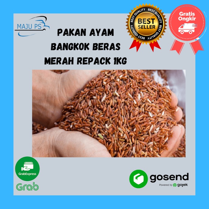 Beras Merah Repack 1kg Pakan Ayam Bangkok