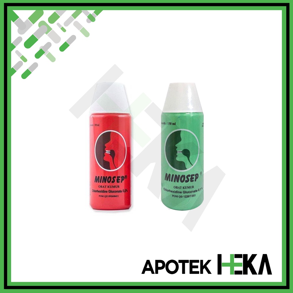 Minosep Obat Kumur 150 ml 0.1% 0.2% Hijau Merah (SEMARANG)