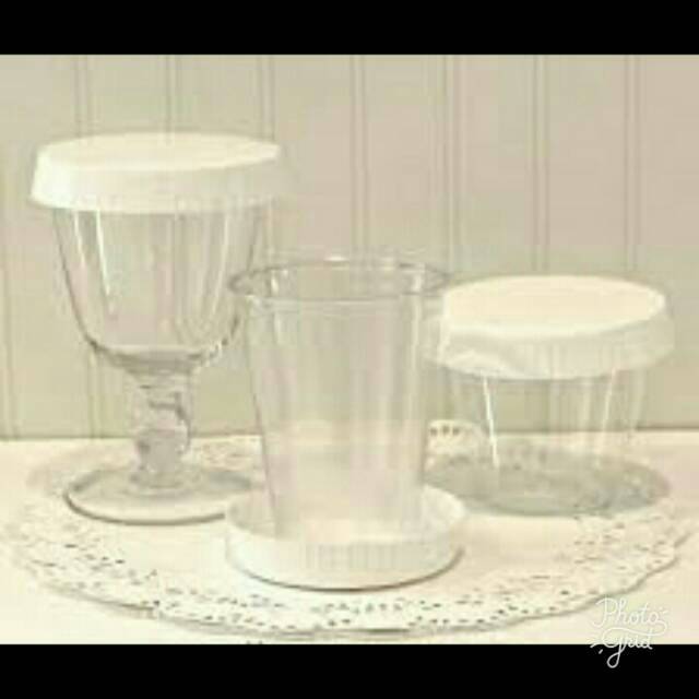 Paper Glass coaster cover alas tutup gelas kertas pie snack