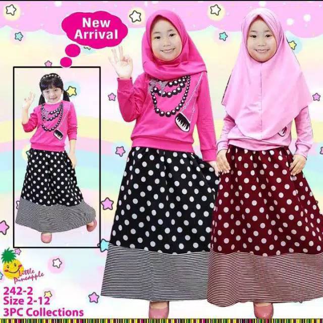 242-2 : Set Rok Kalung + Hijab uk. 7 Tahun