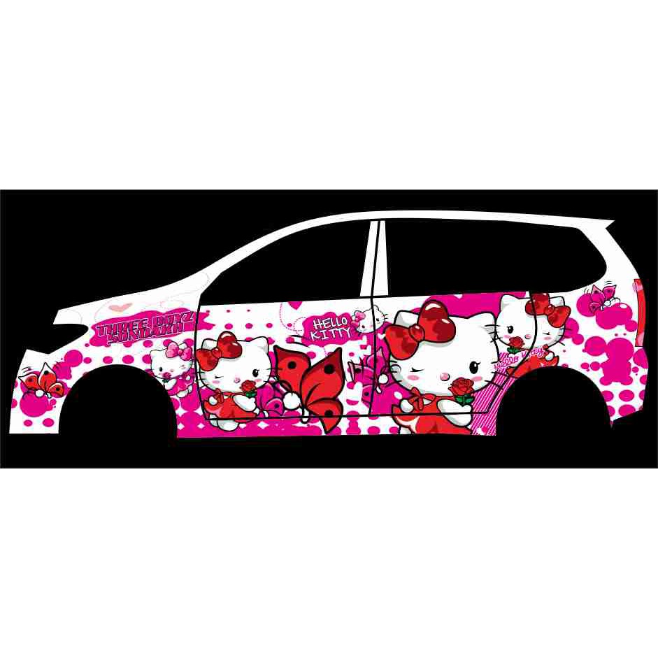 stiker mobil helloky costum