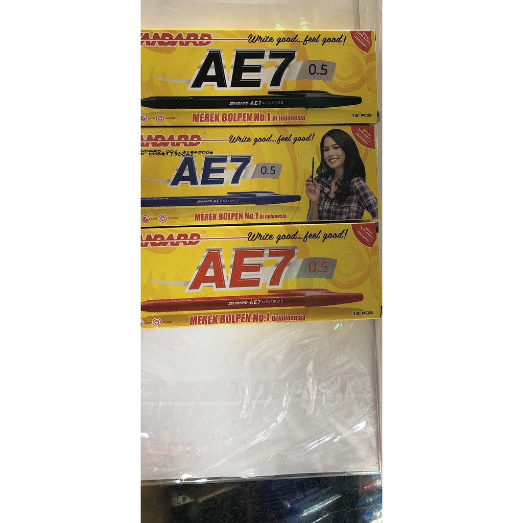 

✻ Pulpen Standard AE7 0,5 - Hitam, PACK ➧