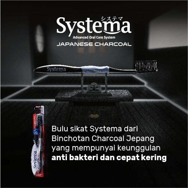 Systema Sikat Gigi Charcoal Reguler Isi 2 Pcs