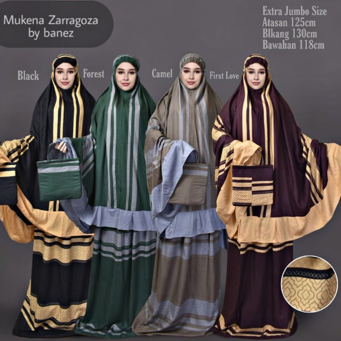 MUKENA ZARRAGOZA/RUKUH/PRAYER SET/TELEKUNG/PREMIUM/JUMBO/MODEREN/BATIK