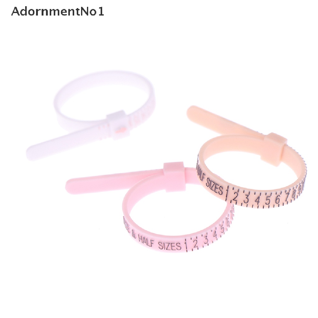 (AdornmentNo1) Alat Pengukur Cincin Bahan Plastik Ukuran US