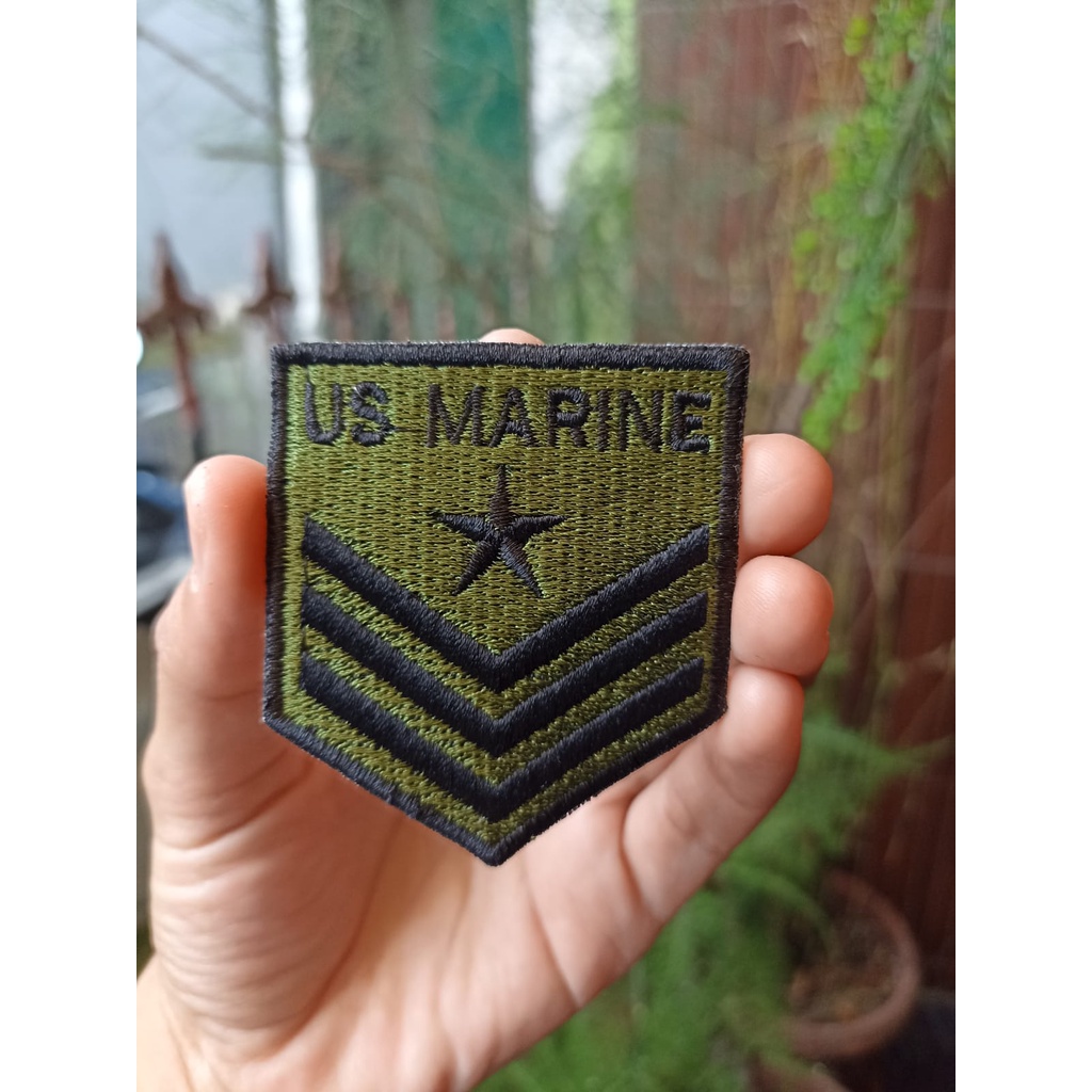 Emblem Patch Bordir Top Guns US MARINE UK 5.5x6Cm