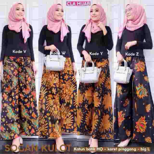 SOGAN KULOT CELANA CULLOTES PANTS BATIK PANJANG MOTIF OOTD MUSLIM ETHNIC VINTAGE