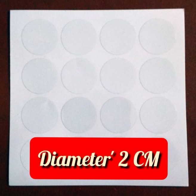 

50pcs stiker transparan diameter 2CM Bening bulat bundar label dus botol kosmetik