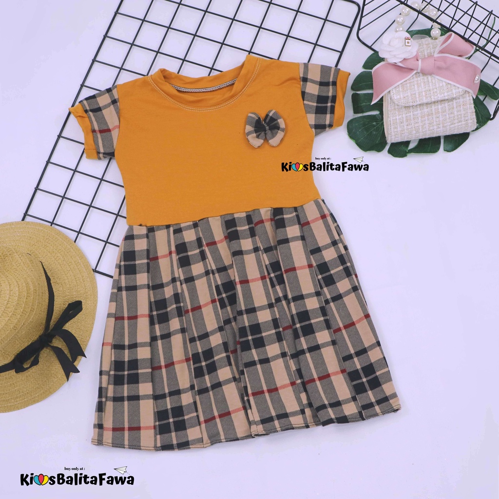 Dress Karin uk Bayi-6 Tahun / Baju Anak Perempuan Dres Lengan Murah Gaun Pesta Import Motif Lucu