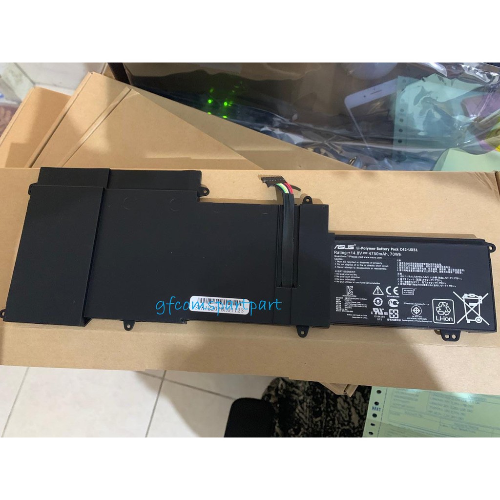 Baterai Laptop Original C42-UX51 Asus ZenBook UX51Vz-DH71 U500VZ UX51 Series