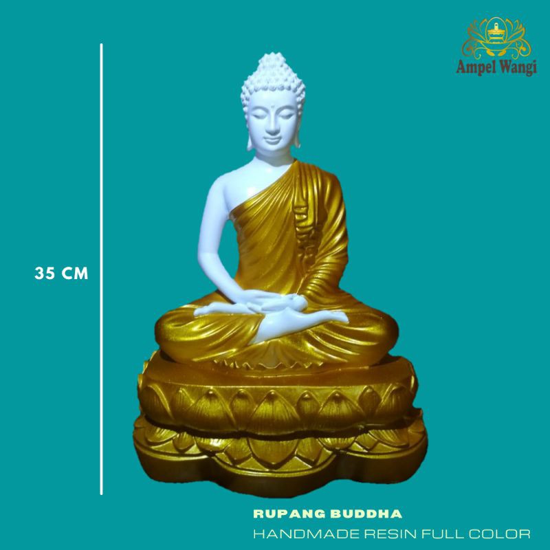 [TERLARIS FREE BOX PACKING] ✅ Patung Buddha Rupang Buddha Sakyamuni Bahan Fiber Resin Colorfull Hand