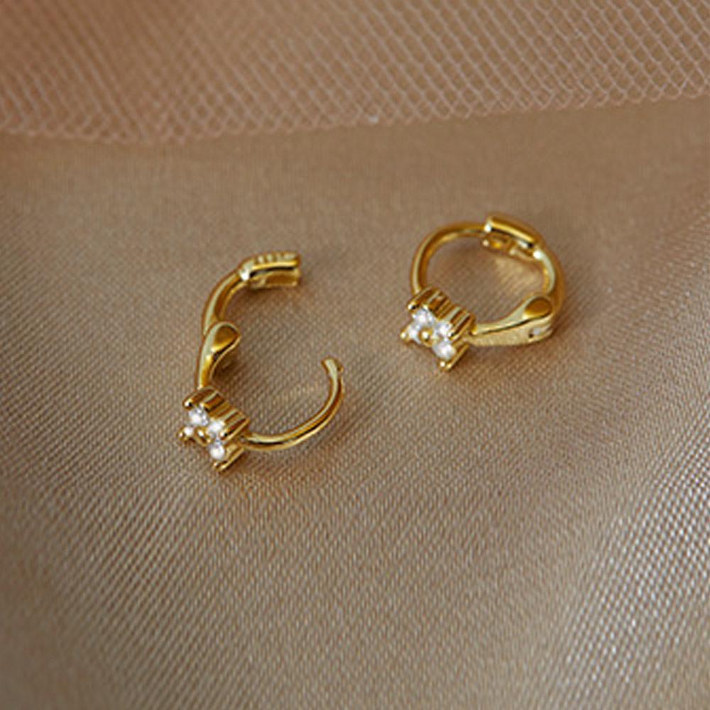 TOP Hadiah Anting Hoop Hoogie Kecil Untuk Wanita Pria Batu Mengkilap Berlian Imitasi Tulang Rawan Helix CZ Earrings