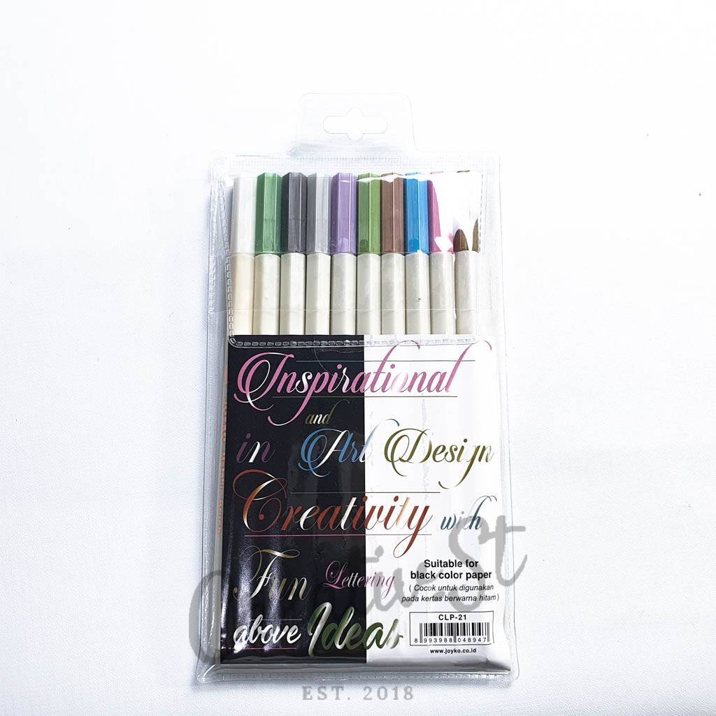

JOYKO Color Brush Pen Metallic 10 Warna Clp-21 Spidol Kaligrafi