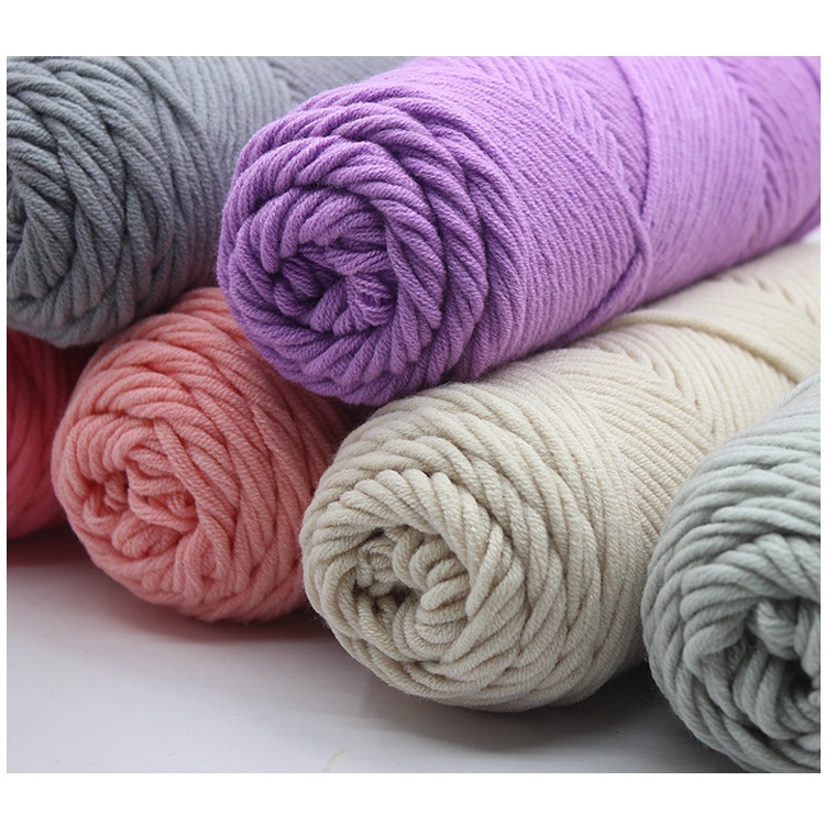 Benang rajut katun impor big ply/Milk Cotton Yarn Wool Yarn 8 ply Thread for Knitting Scarf Wool Handmade DIY 100 g