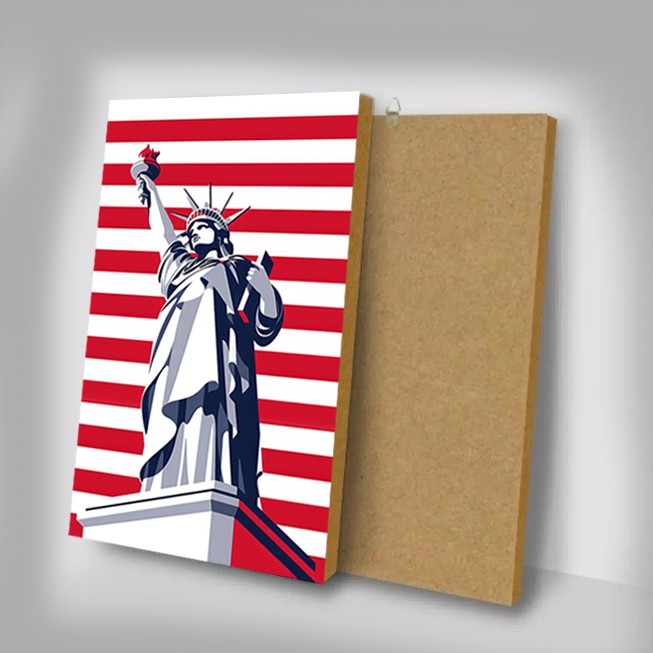 HIASAN DINDING PATUNG LIBERTY/POSTER KAYU/DEKORASI PAJANGAN RUMAH