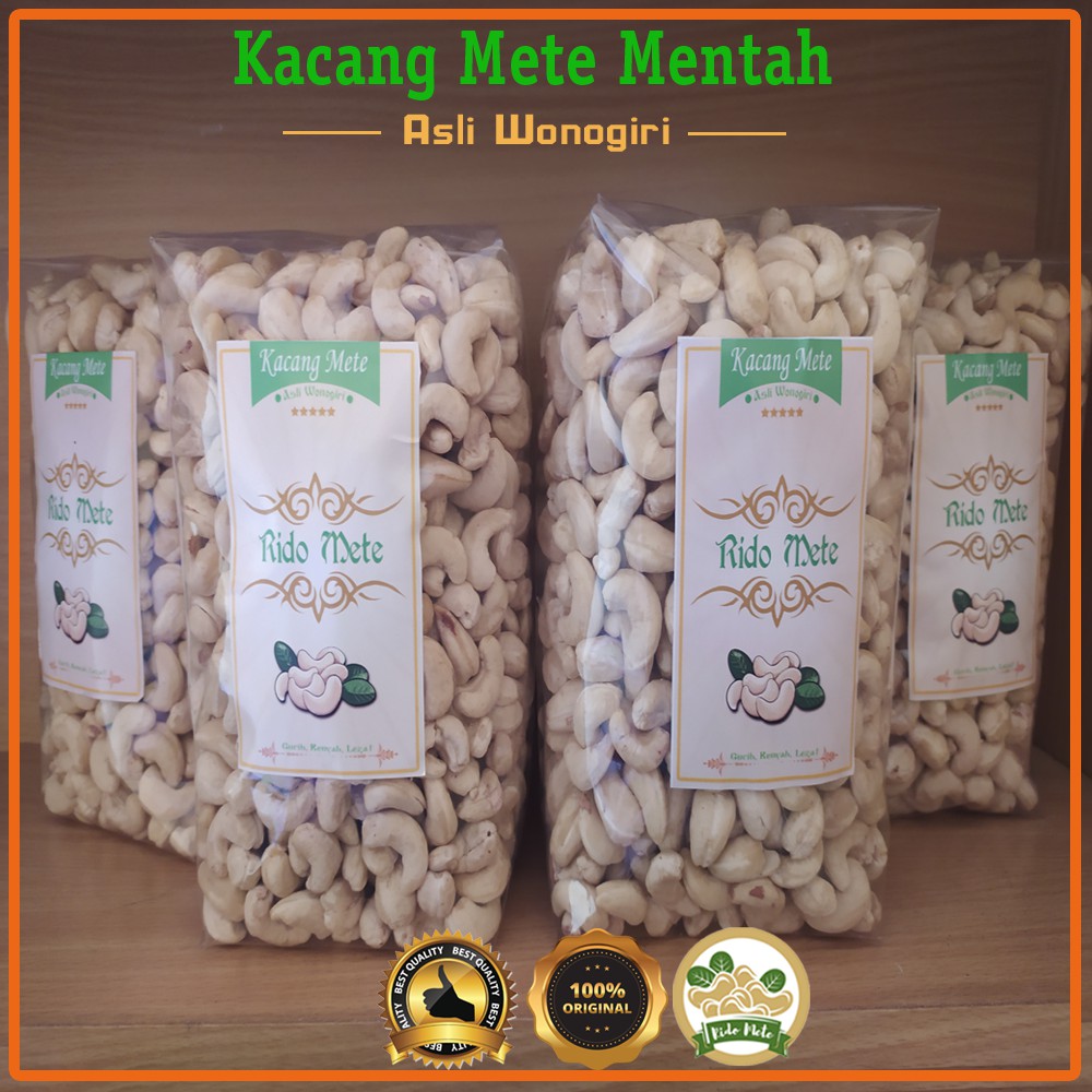 

Kacang Mete/Mede/Mente Mentah 1 kg Utuh Asli Wonogiri