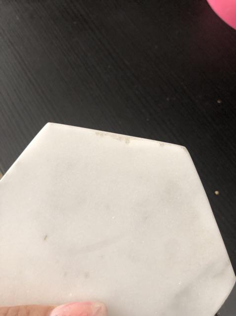 Carrara Hexagon Marble Coaster 10 Cm | Tatakan Gelas Marmer