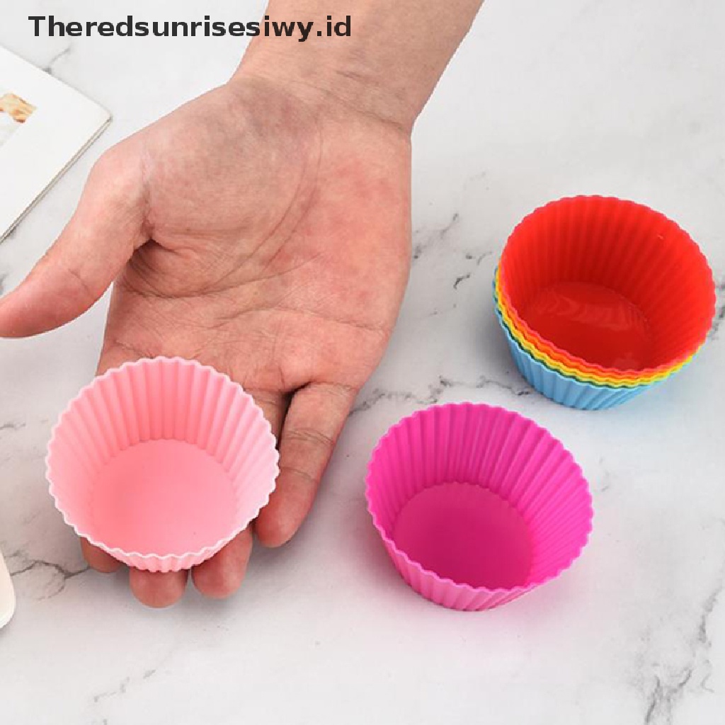 # Alat Rumah Tangga # 7pcs / Set Cetakan Kue Muffin / Cupcake DIY Bahan Silikon