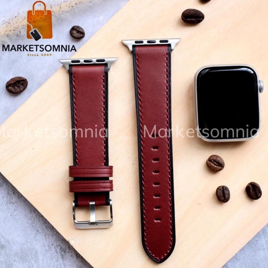 STRAP Tali Jam Tangan 22mm Seiko Apple Watch LEATHER KULIT ASLI Original Two Tone iWatch Series  3 4