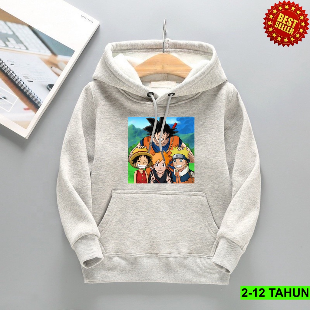 Hoodie GOKU Anak Laki Laki Perempuan  / Hodie Balita Naruto Usia 2-12 Jaket Bocil Cewek cowok  Sweater Luffy One Piece