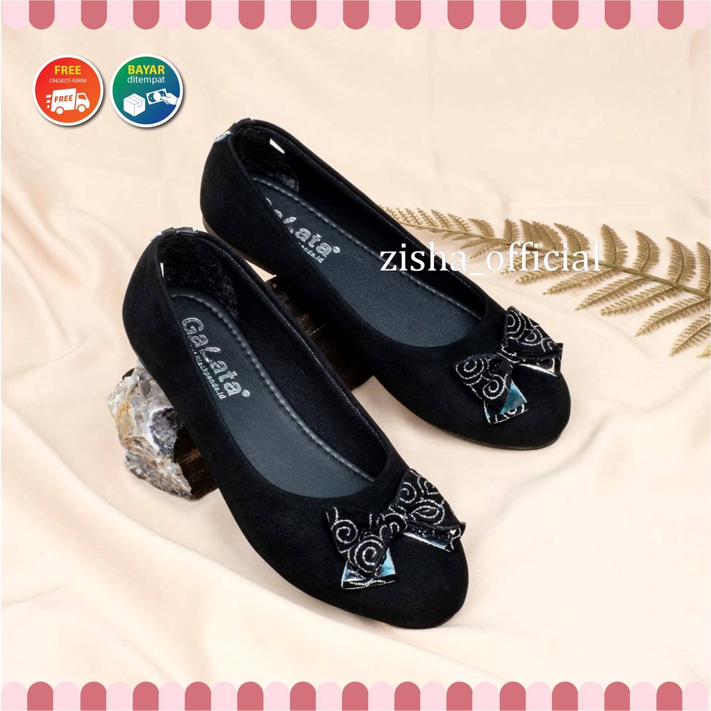 Blackpanda Flat Shoes / Sepatu Wanita Black Panda Pita / Flateshoes Wanita Black Panda Ribbon Black