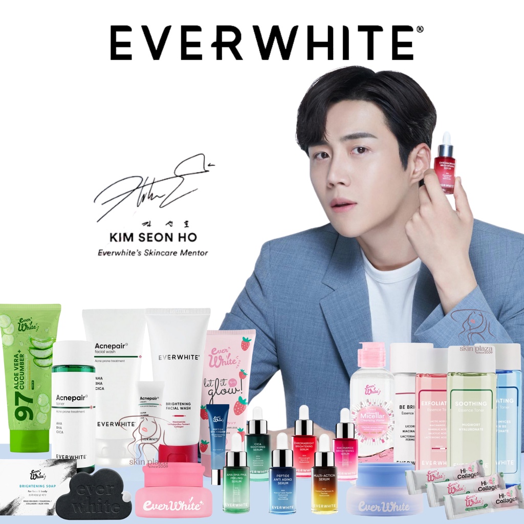 Everwhite Brightening Soap Day Night Clay Mask Peel Off Axillary Cream Serum Essence Cica Peptide Eye Anti Aging Niacinamide Peeling Be Bright Toner Acnepair Facial Wash Acne Body Kim Seon Ho