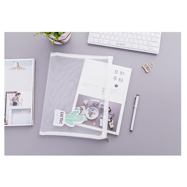

DESERT CACTUS NET PORTABLE A4 FILE STORAGE POUCH BAG TEMPAT BUKU