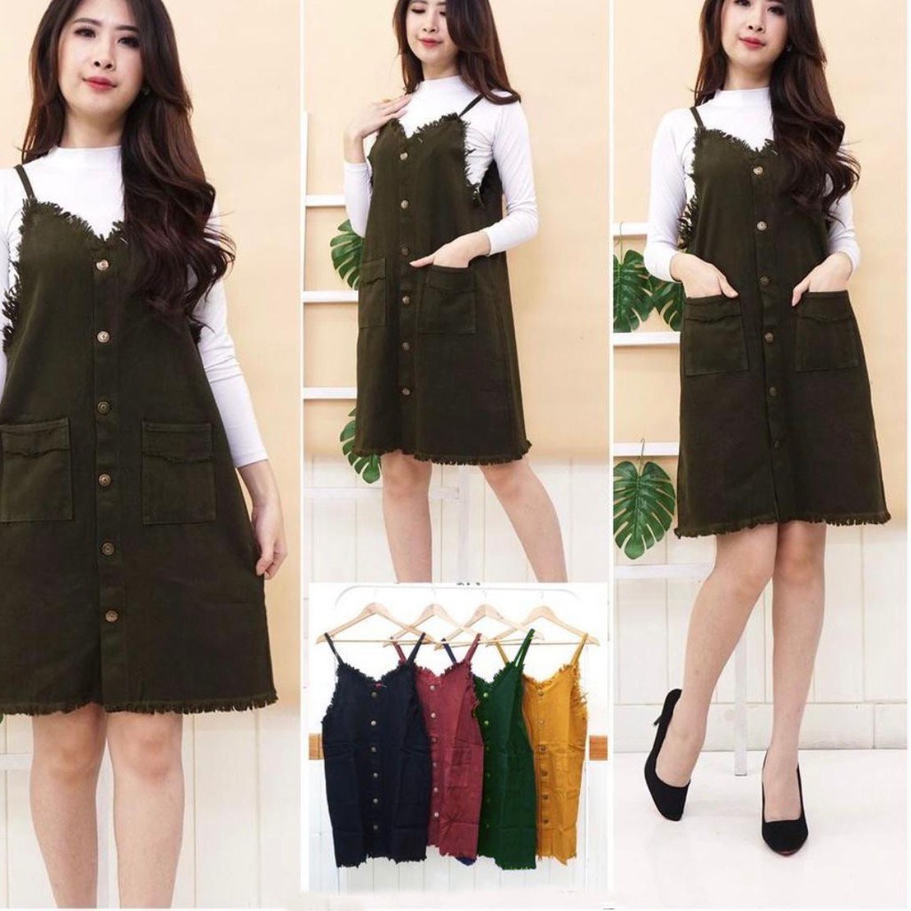 HOPYLOVY - Overall Jeans Wanita Rawis Merci